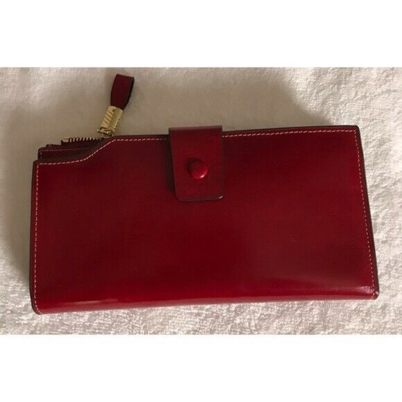 Itsalife RFID Genuine Wax Leather Red Wallet - Picture 1 of 5